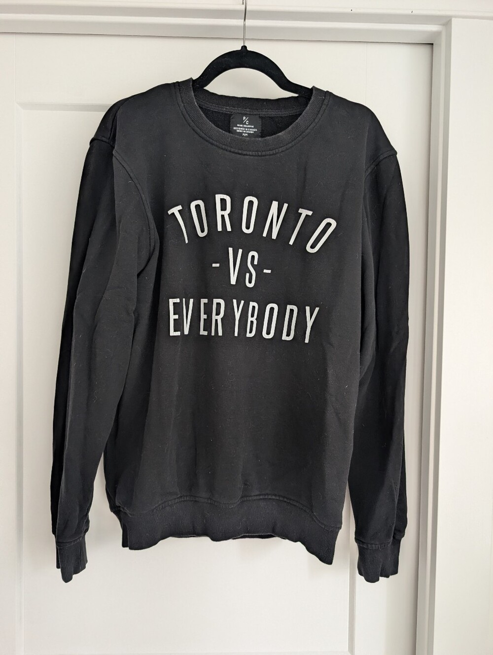 ORIGINAL Peace Collective Toronto Vs Everybody Black Crewneck Sweatshirt